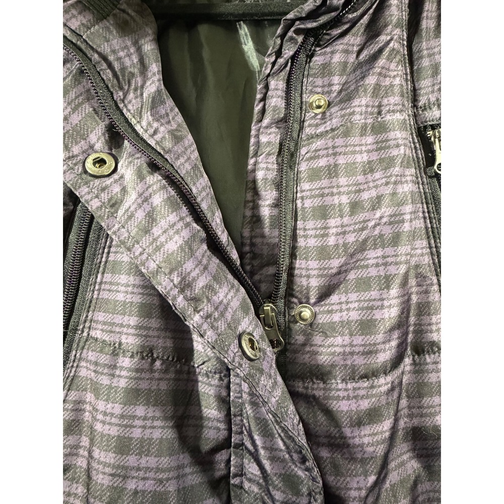 Avenue Womens Purple Plaid Puffer Vest Quilted Full Zip Snap Pocket Plus 18/20 - Picture 6 of 9